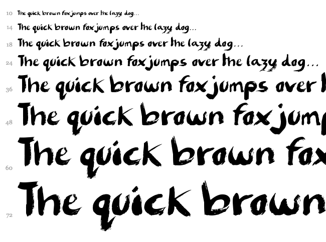 Brush Strokes font waterfall